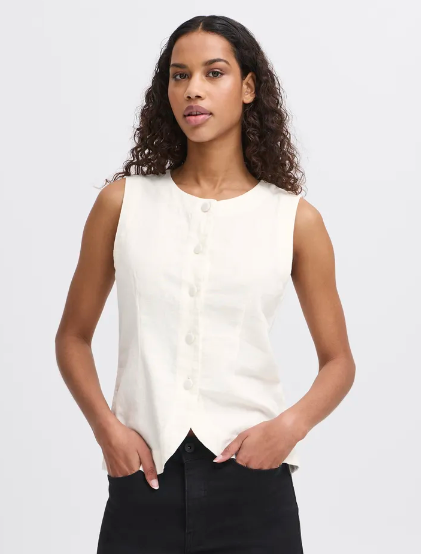 Linno Waistcoat - White