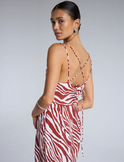 Yardeen Midi Dress - Fired Brick Anima