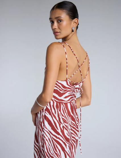Yardeen Midi Dress - Fired Brick Anima