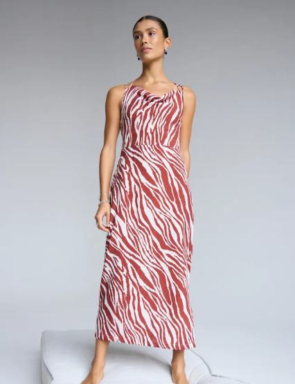 Yardeen Midi Dress - Fired Brick Anima