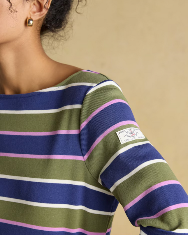Joules Harbour Green Multi Boat Neck Top