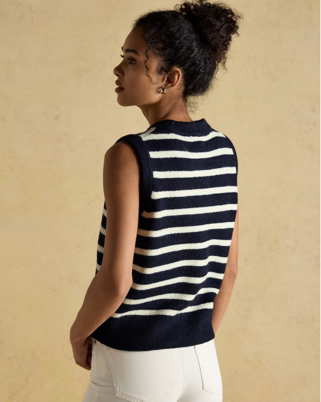 Joules Holly Knitted Vest - Navy/White