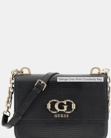 Guess Salinge Croc Crossbody - Black