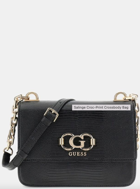 Guess Salinge Croc Crossbody - Black
