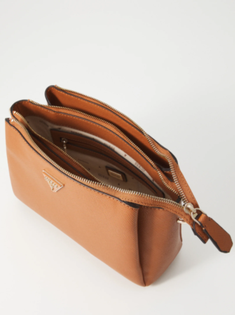 Guess Noelle II Triple Compartment Crossbody - Light Cognac