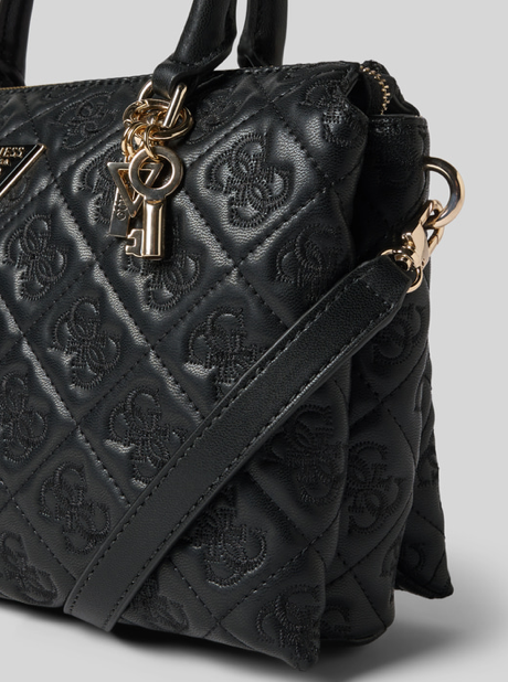 Guess Adelasia Embossed Satchel - Black