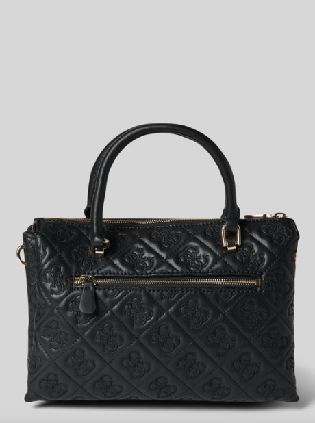 Guess Adelasia Embossed Satchel - Black