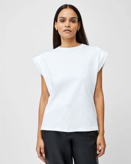 French Connection - Rallie Shoulder Pad Tank - White