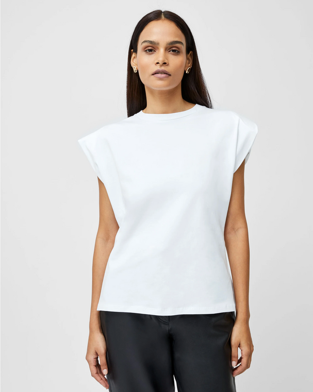 French Connection - Rallie Shoulder Pad Tank - White