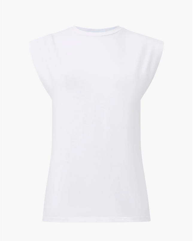 French Connection - Rallie Shoulder Pad Tank - White