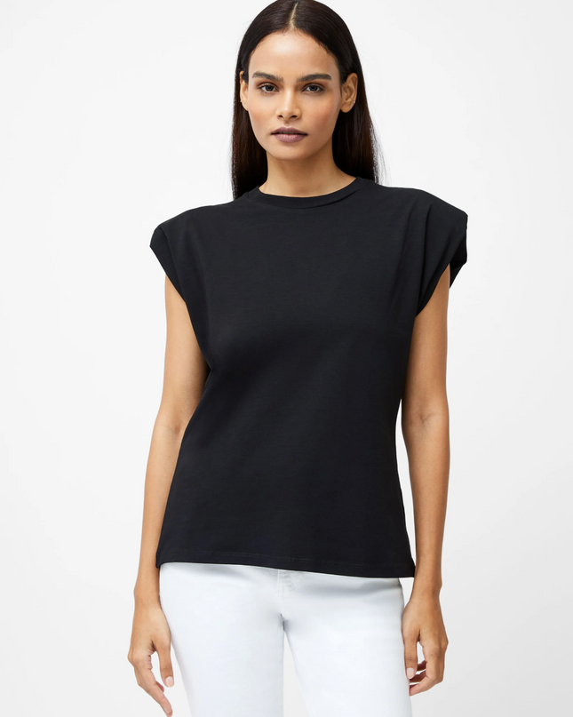 French Connection - Rallie Shoulder Pad Tank - Black