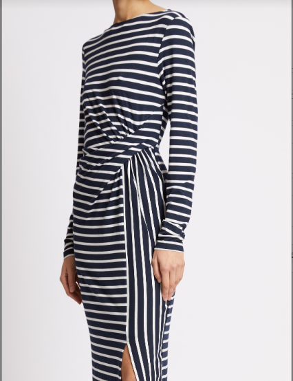 French Connection Kyra Jersey Dress - Navy/White