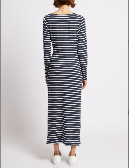 French Connection Kyra Jersey Dress - Navy/White