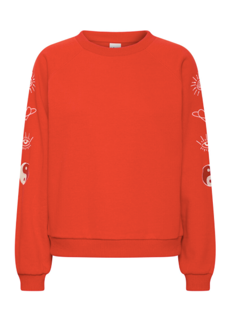 Lela Embroidered Sweatshirt - Red