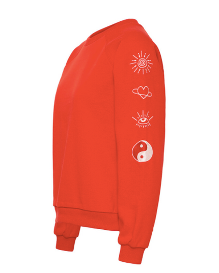 Lela Embroidered Sweatshirt - Red