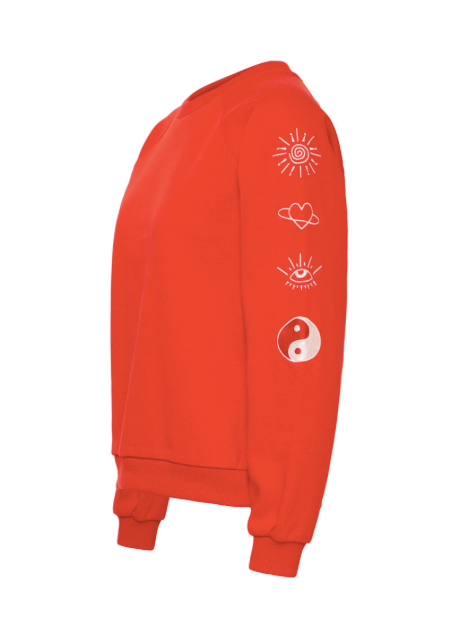 Lela Embroidered Sweatshirt - Red