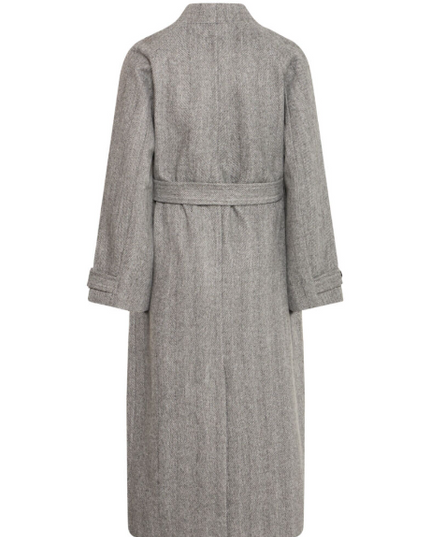 Jannet Herringbone Coat - Grey Melange