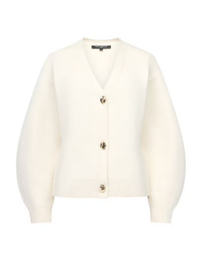 French Connection Missy Knit Cinched Waist Cardigan - Porcelain Cream