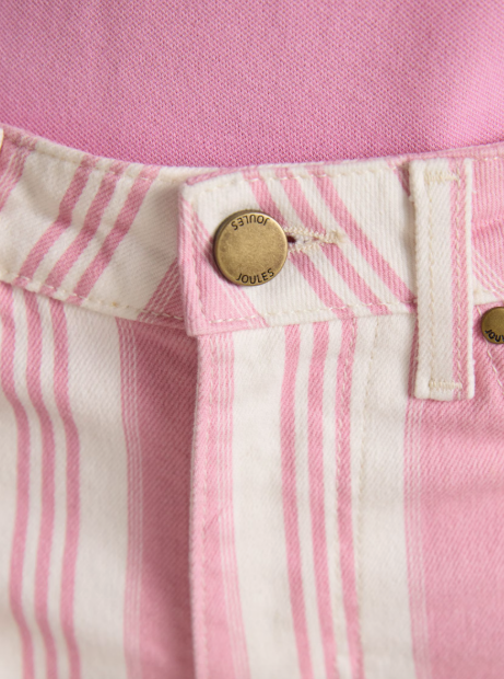Joules Straight Leg Mid Rise Jeans - Pink Stripe