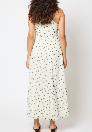 French Connection Emma Chiffon Godet Dress - Cream/Black