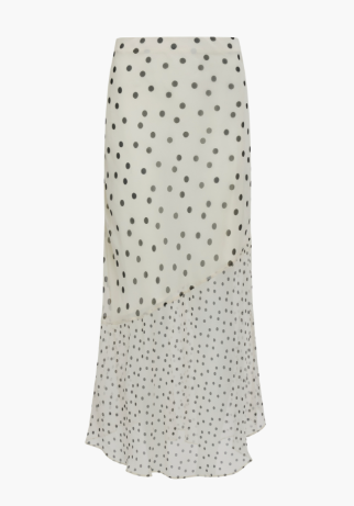 French Connection Valeria Chiffon Skirt - Cream/Black