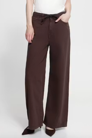 Hezano Wide-Leg Jeans - Coffee