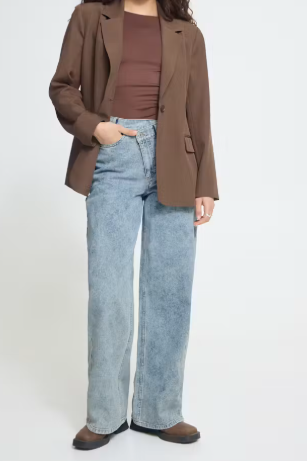 Mandy Wide-Leg Jeans - Light Stonewashed
