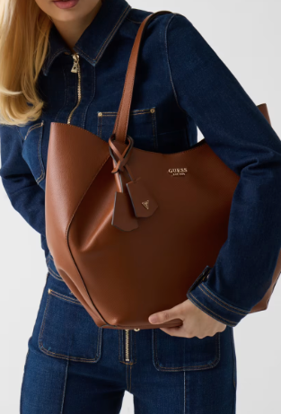 Guess Amorette 2 in 1 Tote Bag - Cognac