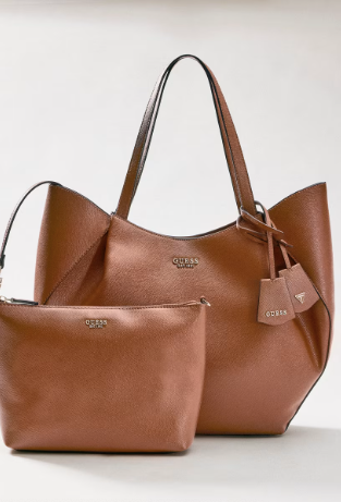 Guess Amorette 2 in 1 Tote Bag - Cognac