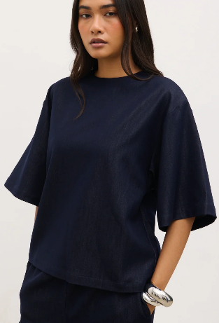 Tiff Boxy T-Shirt - Indigo