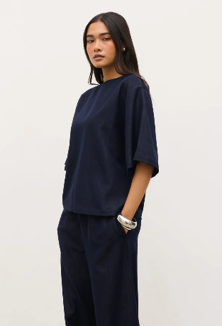 Tiff Boxy T-Shirt - Indigo