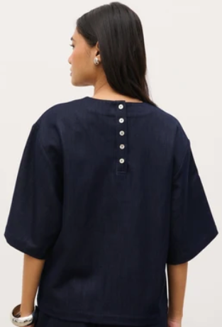 Tiff Boxy T-Shirt - Indigo