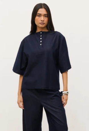 Tiff Boxy T-Shirt - Indigo