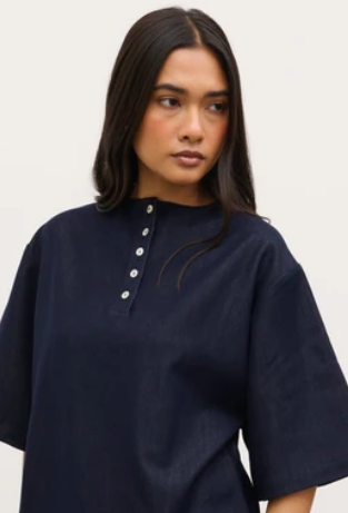Tiff Boxy T-Shirt - Indigo