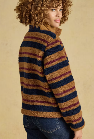 Joules Lottie Striped Fleece - Tan