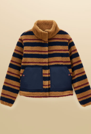 Joules Lottie Striped Fleece - Tan