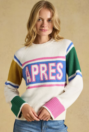 Joules Apres Colourblock Knitted Jumper - Cream