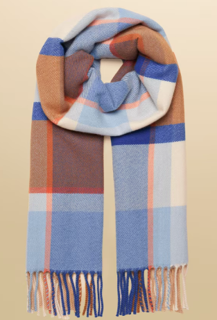Joules Langtree Scarf - Blue/Cream Check