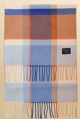 Joules Langtree Scarf - Blue/Cream Check