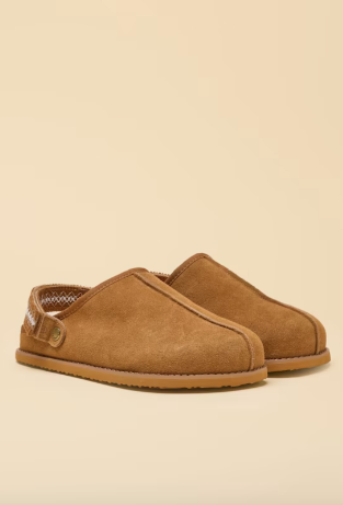 Joules Suede Faux Fur Lined Clogs - Chesnut
