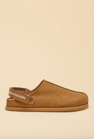 Joules Suede Faux Fur Lined Clogs - Chesnut