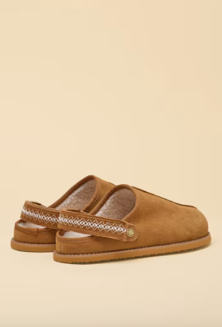 Joules Suede Faux Fur Lined Clogs - Chesnut