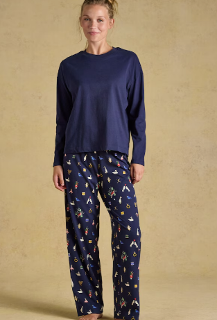 Joules Lyla 12 Days of Christmas Pyjama Set - Navy