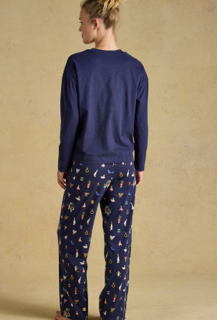 Joules Lyla 12 Days of Christmas Pyjama Set - Navy