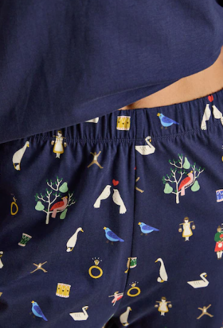 Joules Lyla 12 Days of Christmas Pyjama Set - Navy