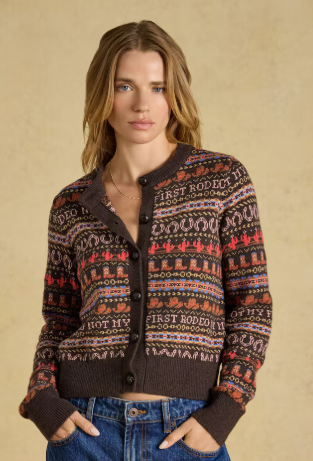 Joules Rodeo Knit Blend Cardigan - Chocolate