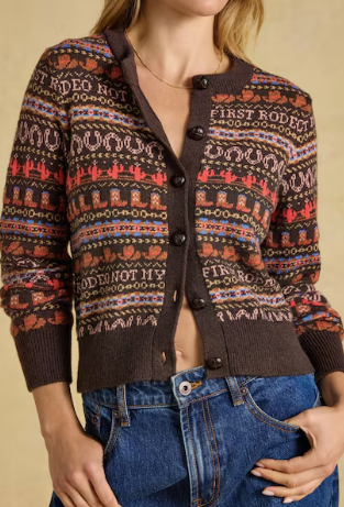 Joules Rodeo Knit Blend Cardigan - Chocolate