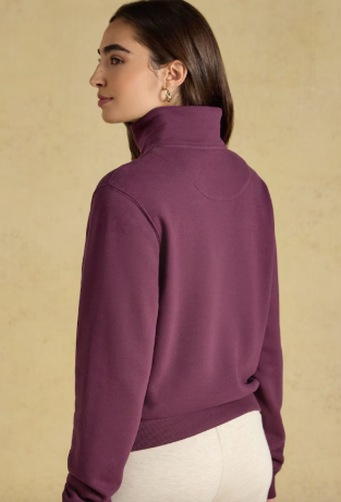 Joules Embroidered Quarter Zip - Wine Red