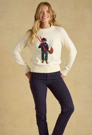 Jonty Fox Ski Crew Neck Knit Jumper - Cream