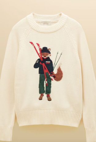 Jonty Fox Ski Crew Neck Knit Jumper - Cream